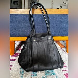 Clare V Black Leather Le Box Tote